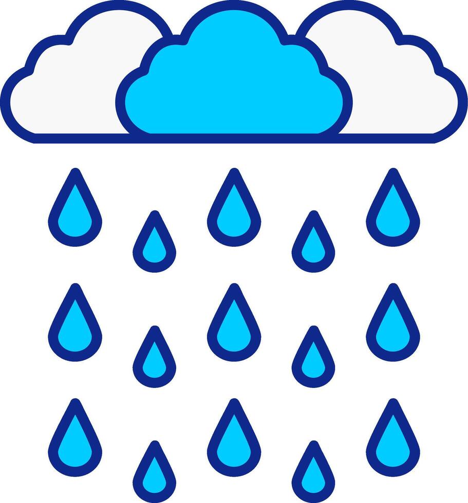Heavy Rain Blue Filled Icon vector