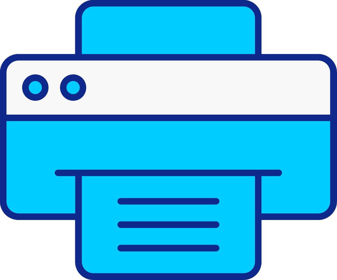 Printer Blue Filled Icon vector