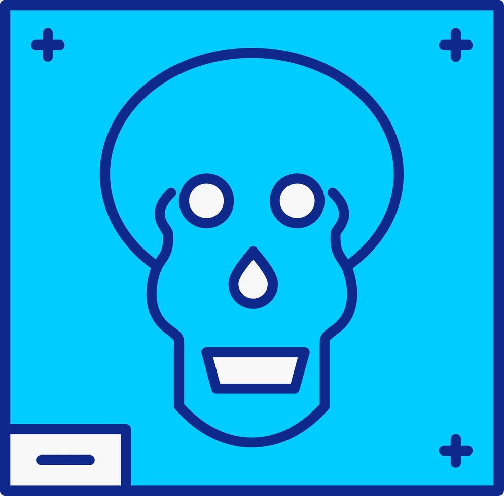 Skull X - ray Blue Filled Icon vector