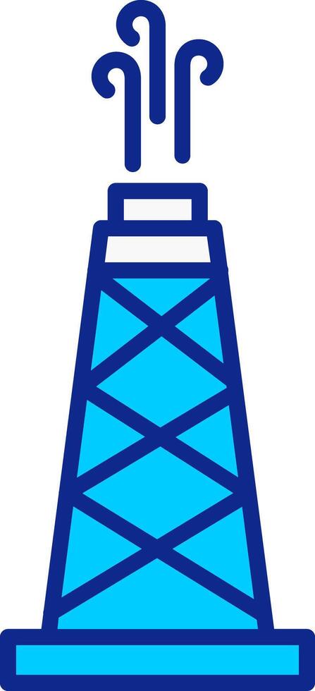 petróleo campo azul lleno icono vector