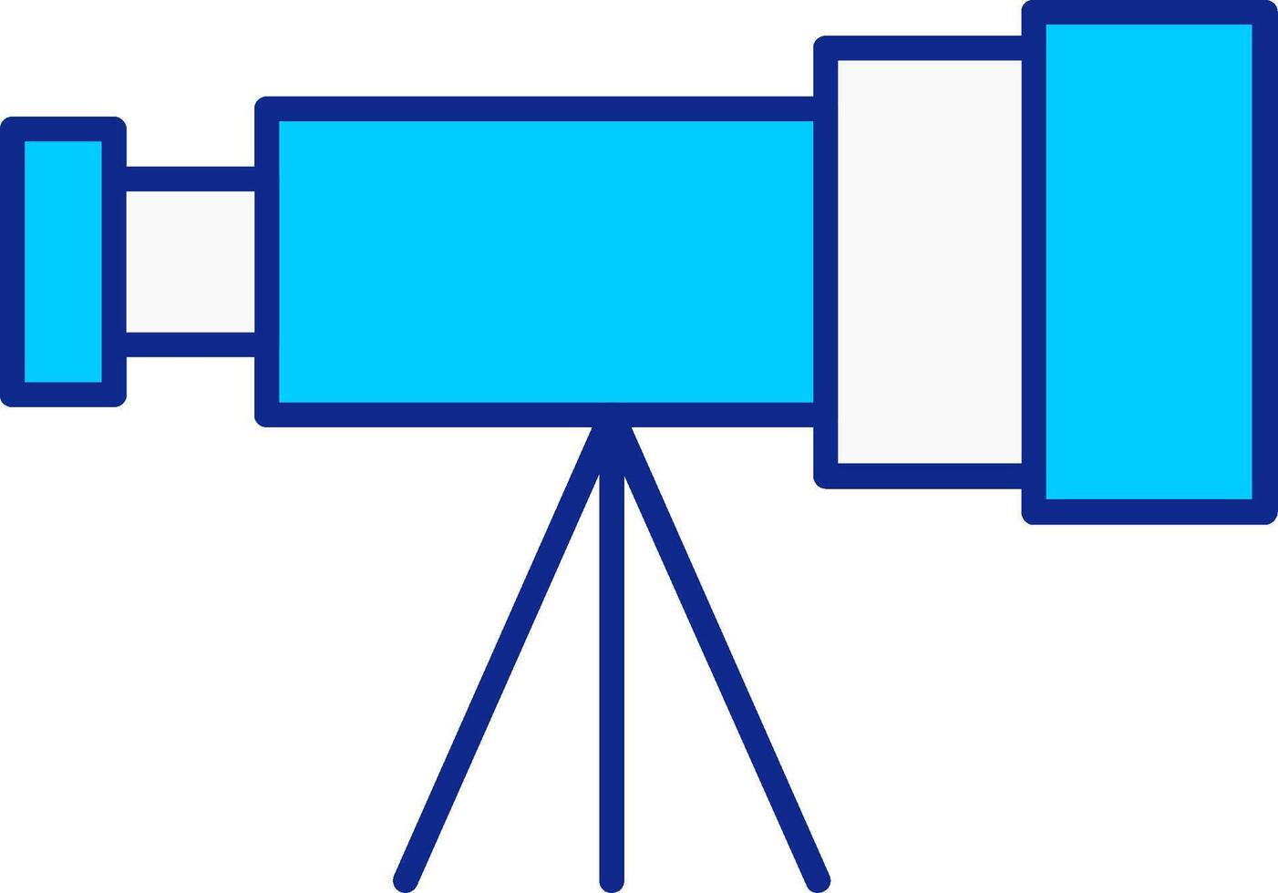 Telescope Blue Filled Icon vector