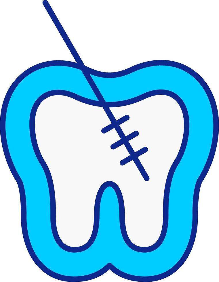 Root Canal Blue Filled Icon vector