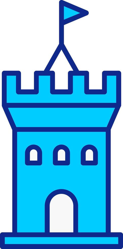 Castle Blue Filled Icon vector