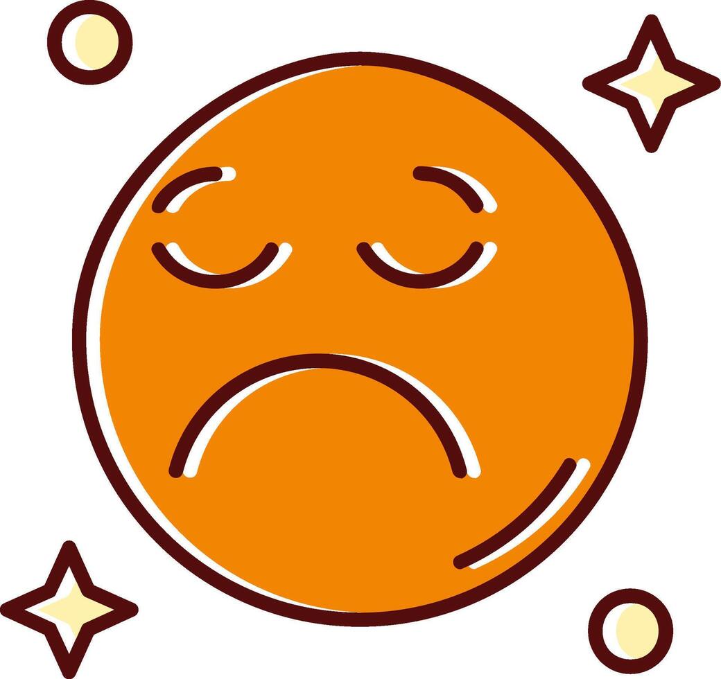 Sad filled Sliped Retro Icon vector