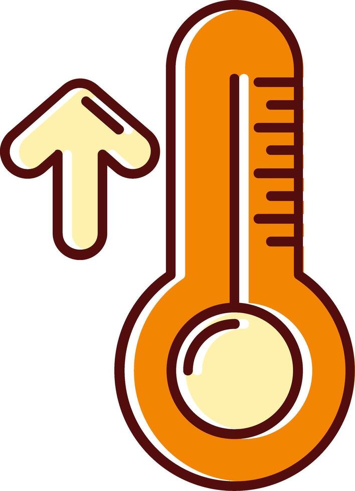 High temperature filled Sliped Retro Icon vector