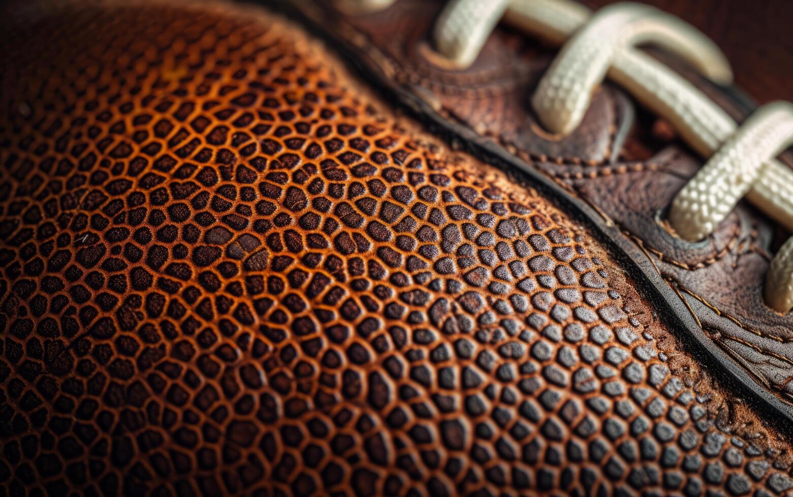 AI generated Leather Football Texture Close Up Macro photo