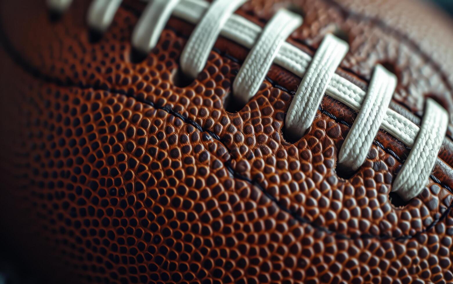 AI generated Leather Football Texture Close Up Macro photo