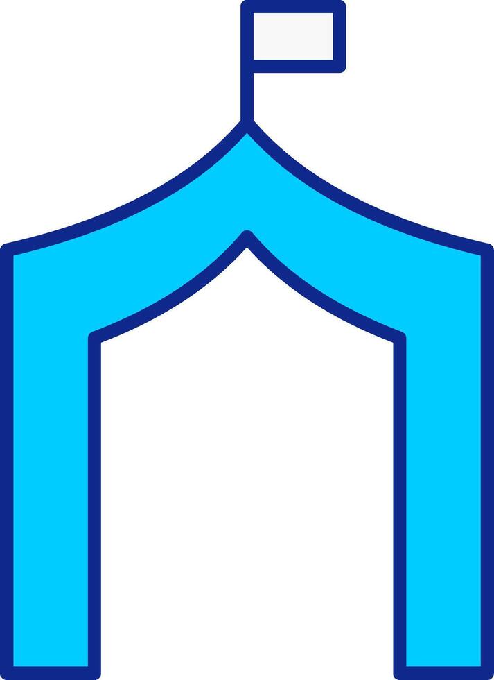 Circus Tent Blue Filled Icon vector