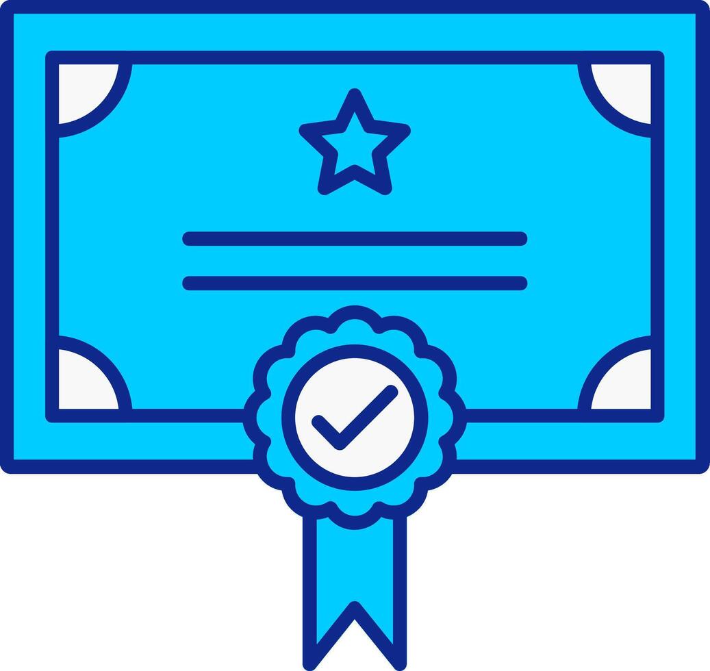 Qualify Blue Filled Icon vector