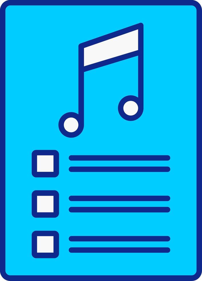 PlayList Blue Filled Icon vector