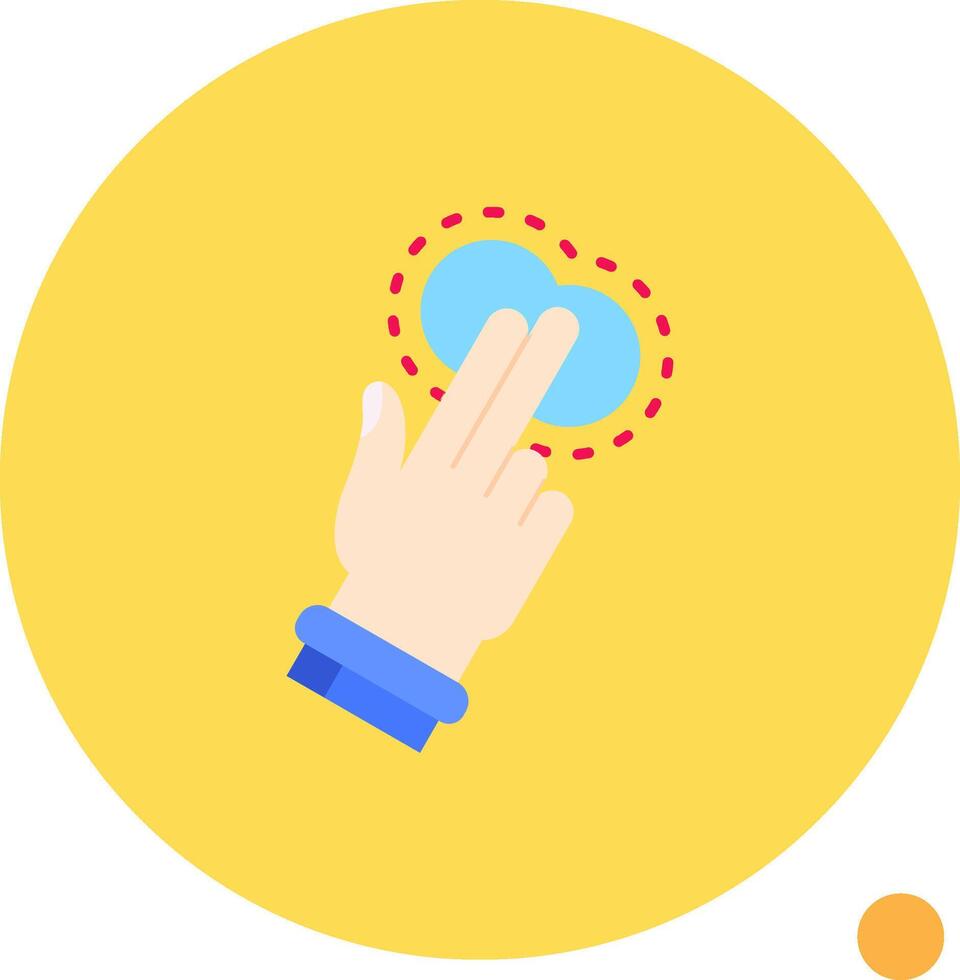 Two Fingers Tap Long Circle Icon vector