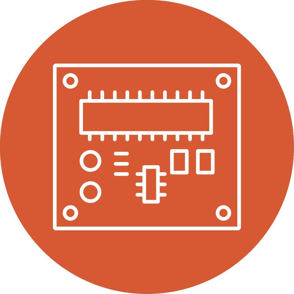 Pcb Board Line Multicircle Icon vector