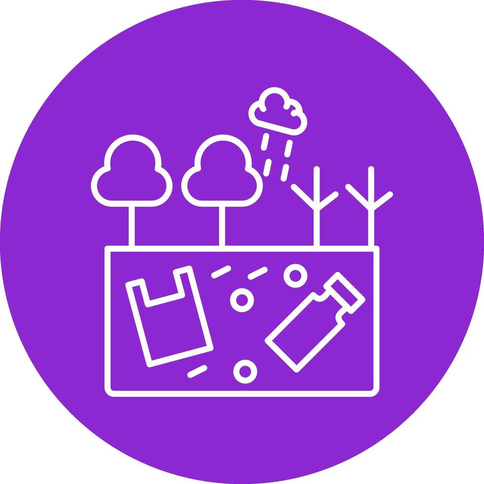 Land Pollution Line Multicircle Icon vector