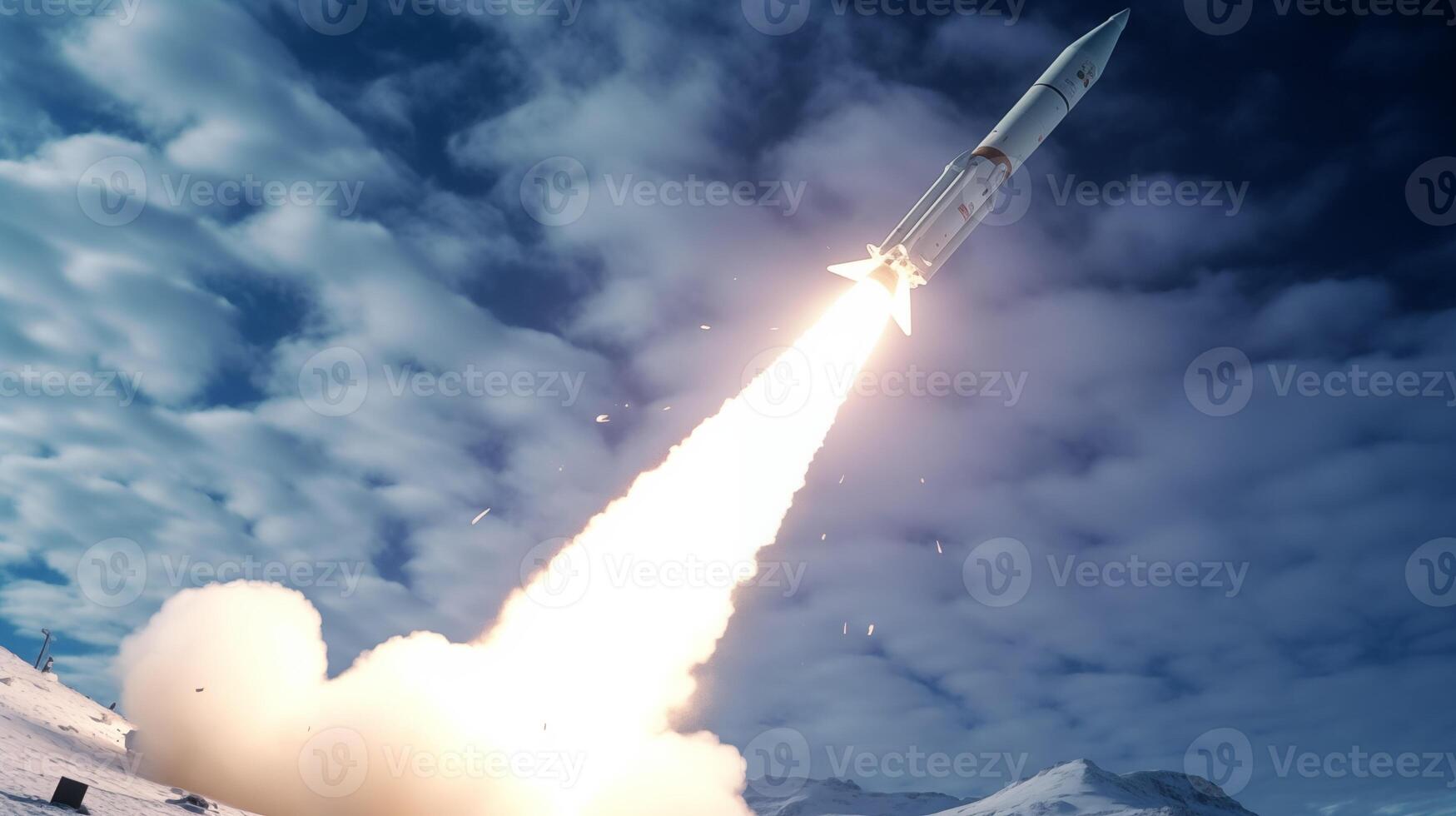 AI generated Military missile concept in realistic style. Air to surface missiles. photo