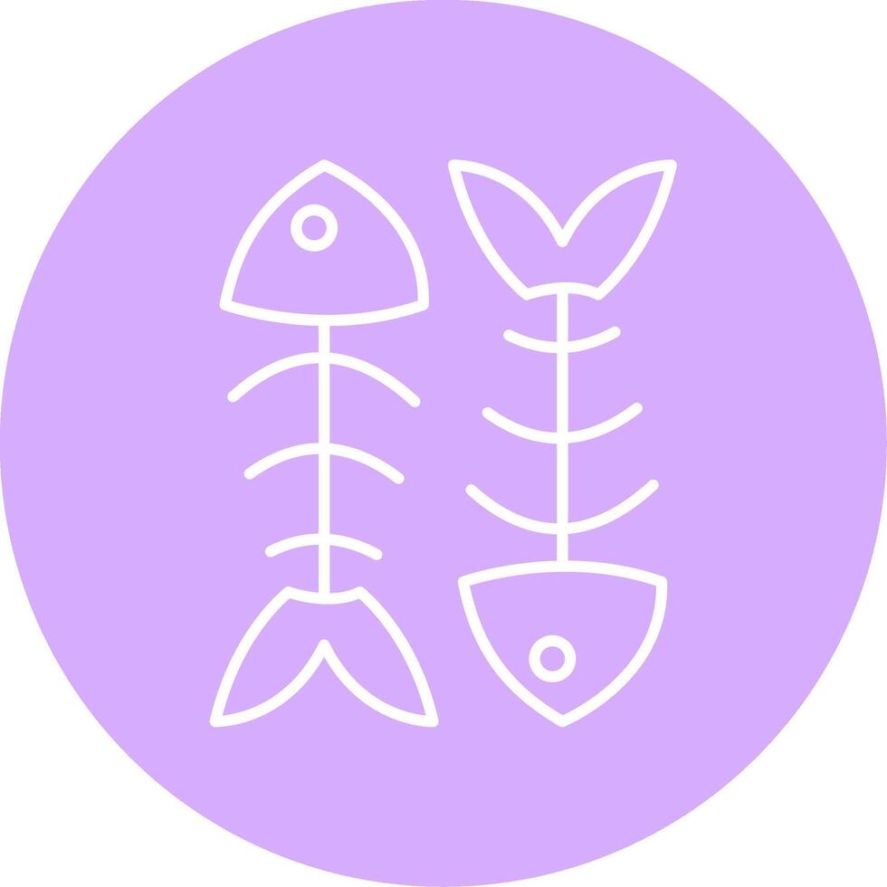Fishbone Line Multicircle Icon vector