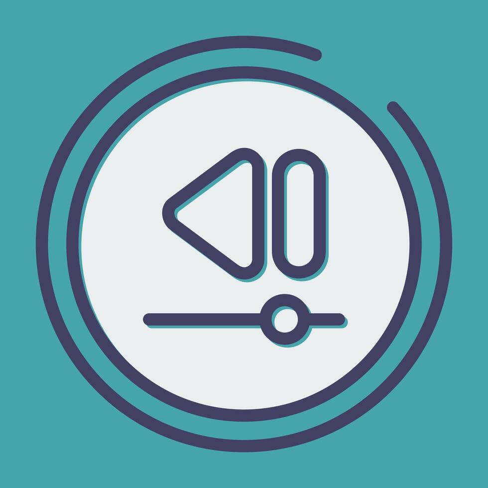 Video Rewind Button Vector Icon
