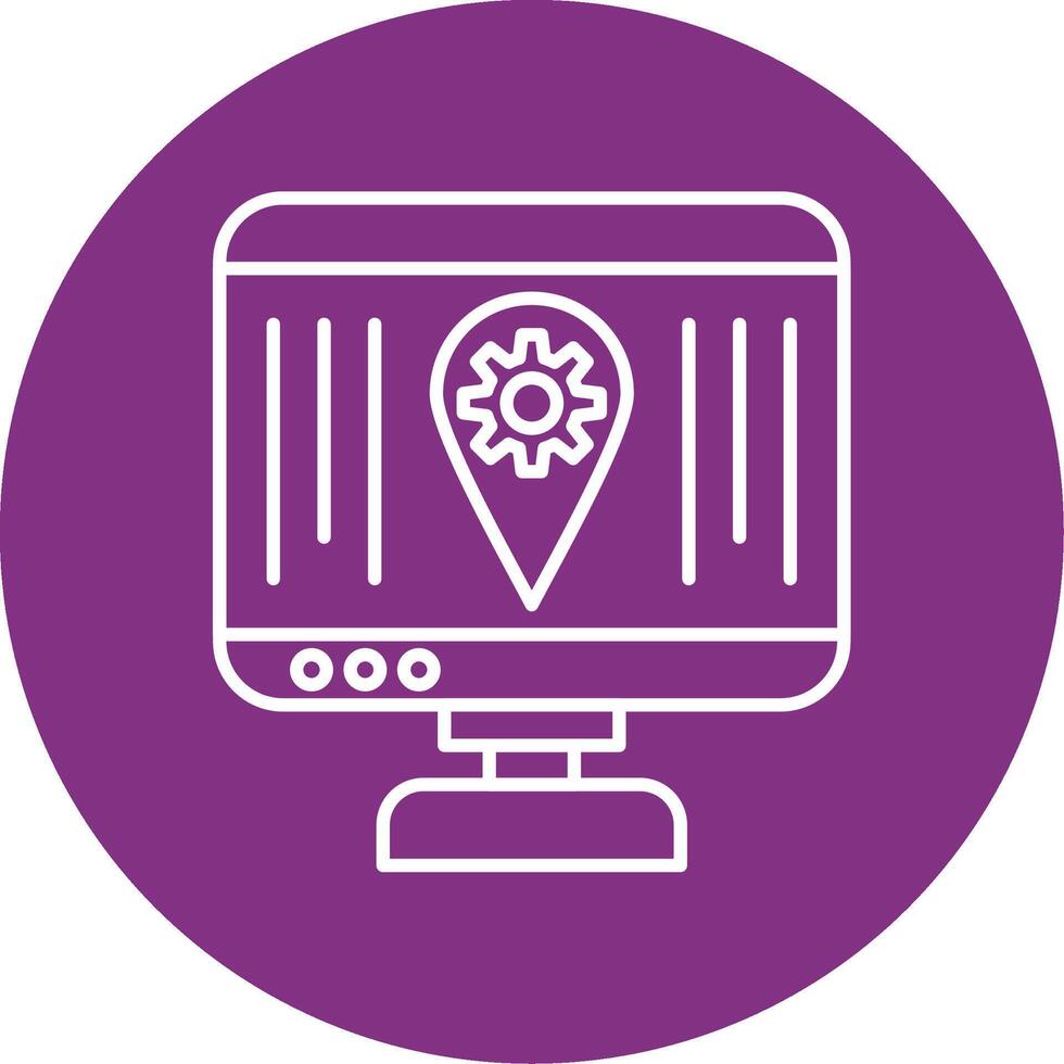 Localization Line Multicircle Icon vector