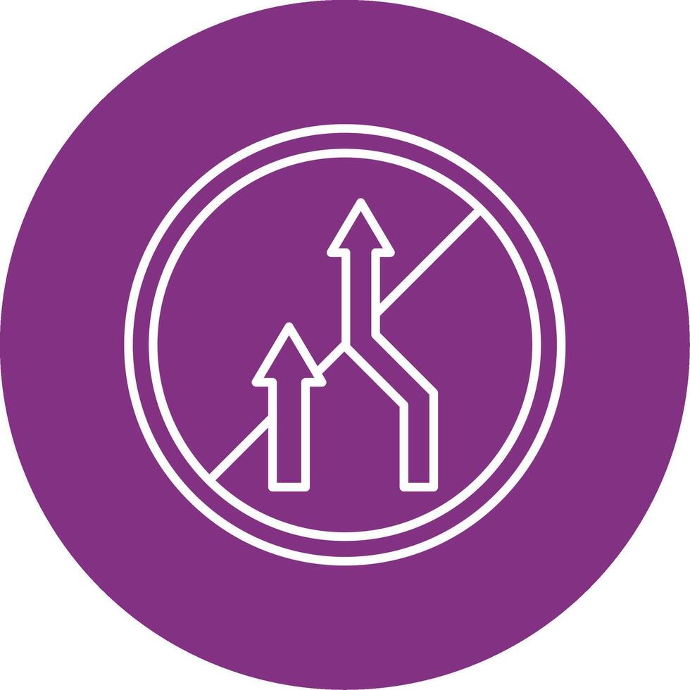 No Overtaking Line Multicircle Icon vector