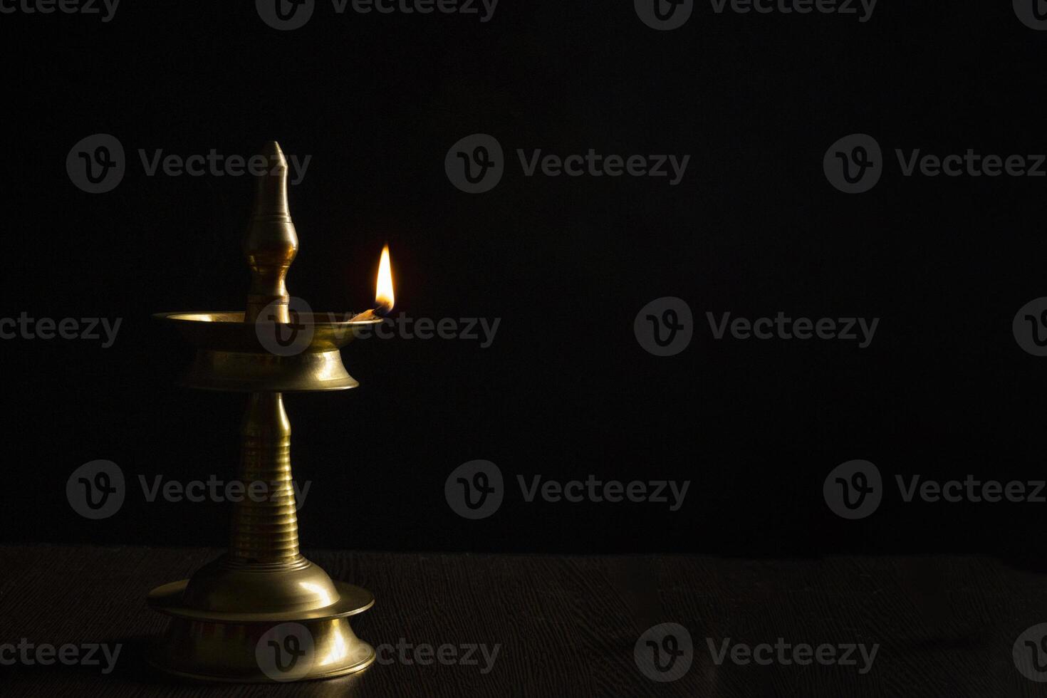 Indian oil lamp isolated in Black Background, 4k Video photo