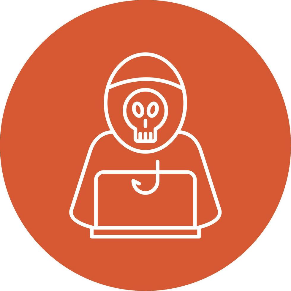 Data Phishing Line Multicircle Icon vector