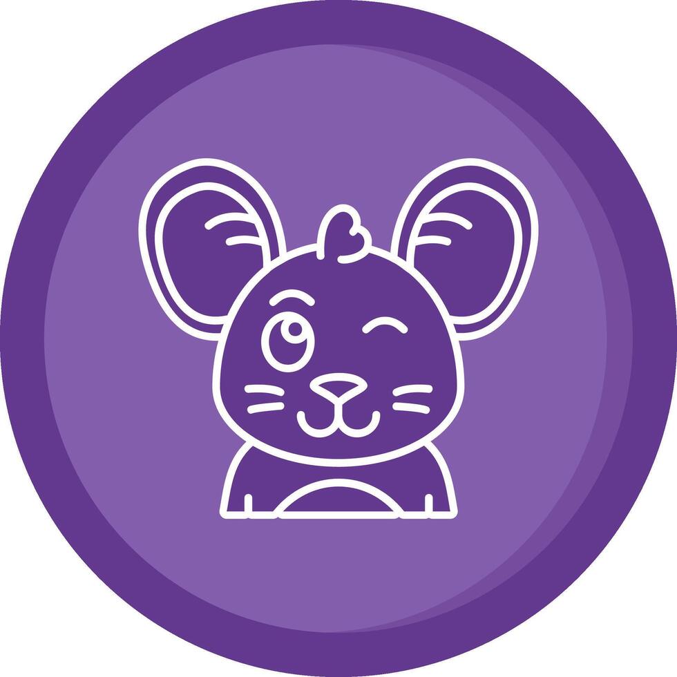 Wink Solid Purple Circle Icon vector