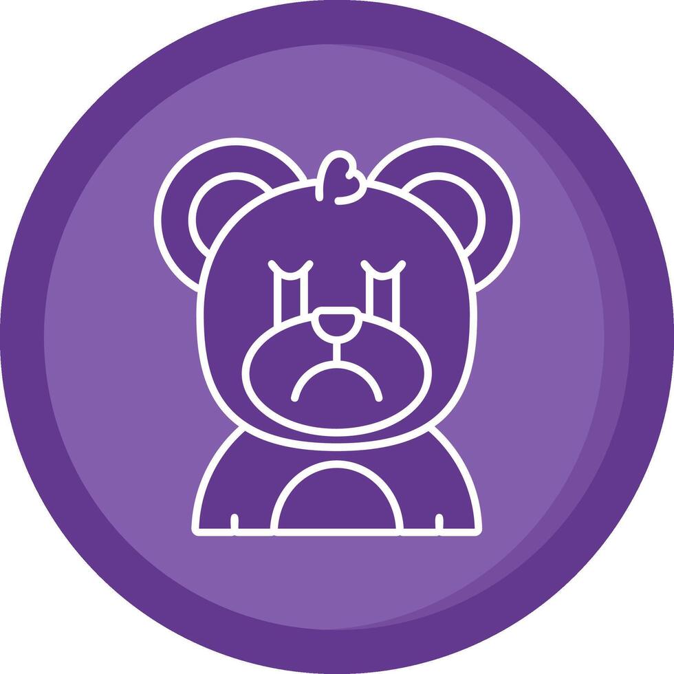 Cry Solid Purple Circle Icon vector