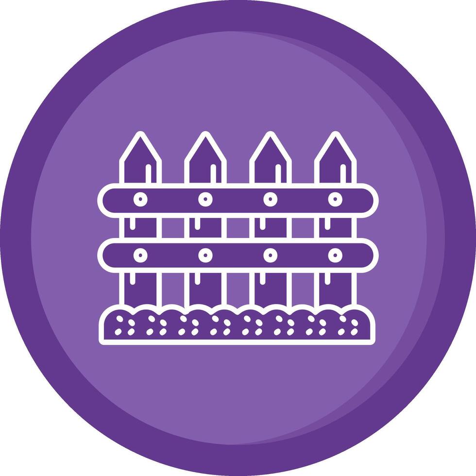 Fence Solid Purple Circle Icon vector