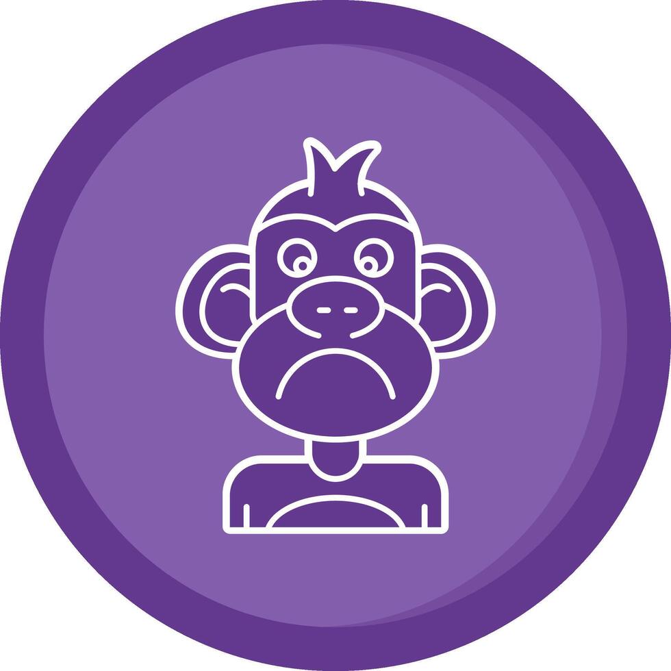 Sad Solid Purple Circle Icon vector