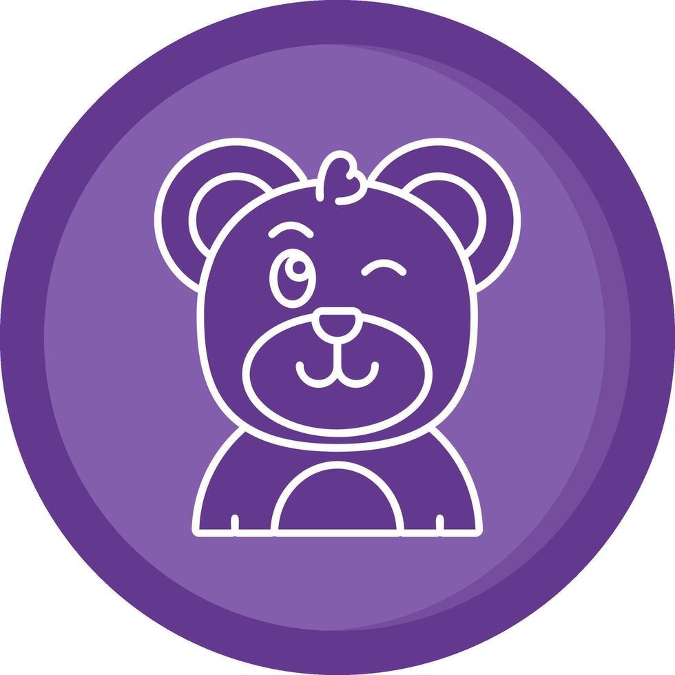 Wink Solid Purple Circle Icon vector