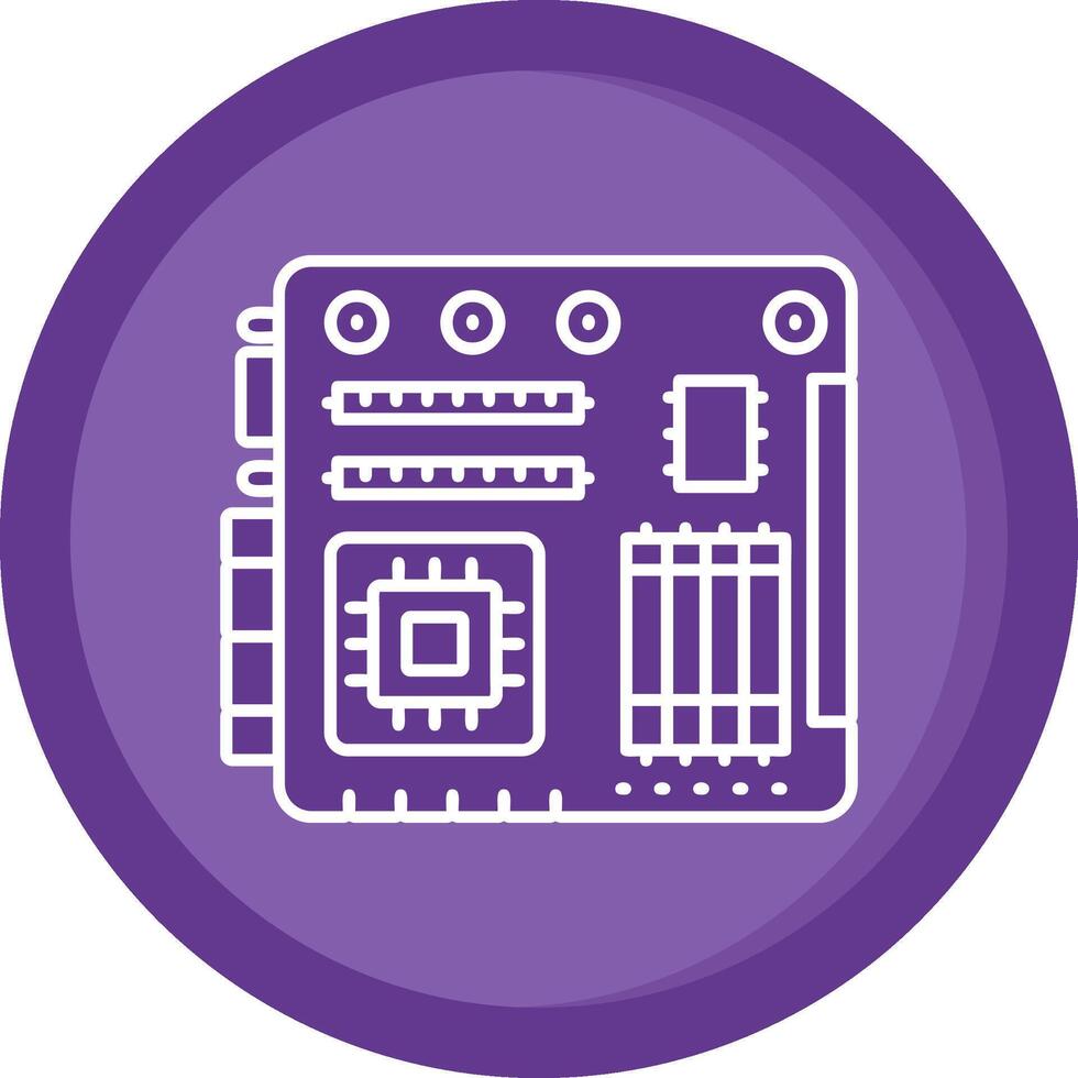 Motherboard Solid Purple Circle Icon vector