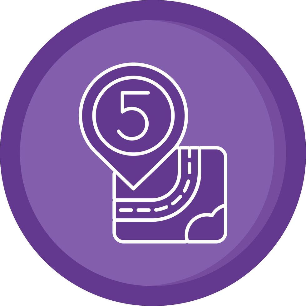 Five Solid Purple Circle Icon vector