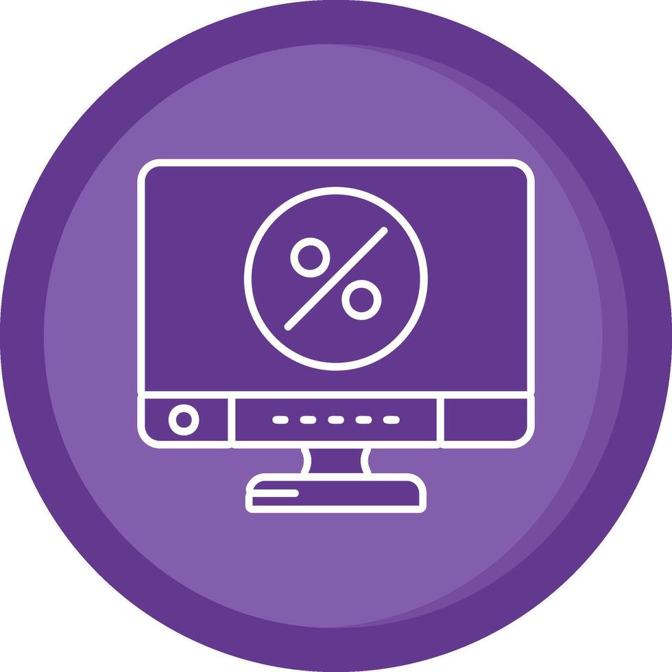 Percentage Solid Purple Circle Icon vector