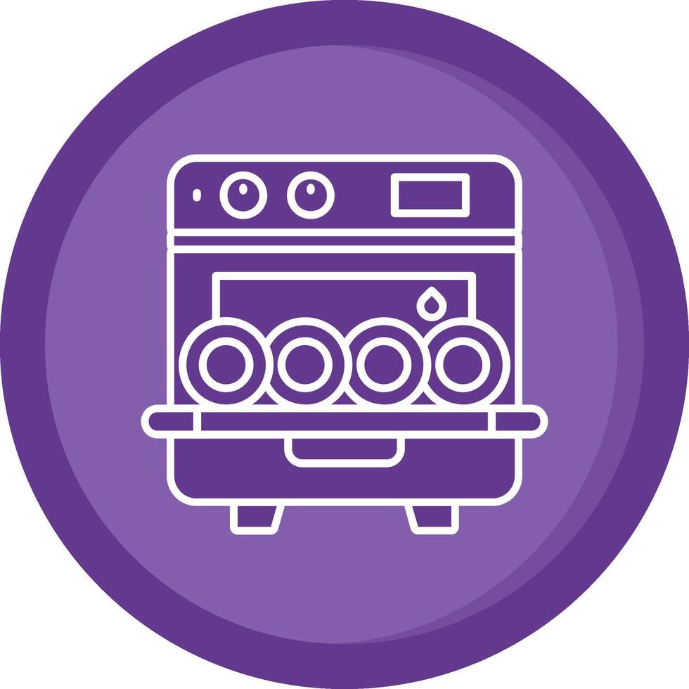 Dishwasher Solid Purple Circle Icon vector