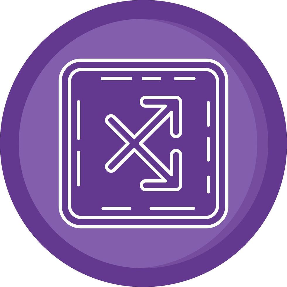 Intersect Solid Purple Circle Icon vector