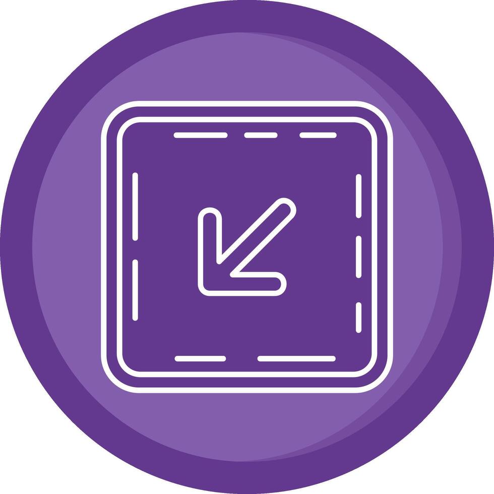 Down left arrow Solid Purple Circle Icon vector