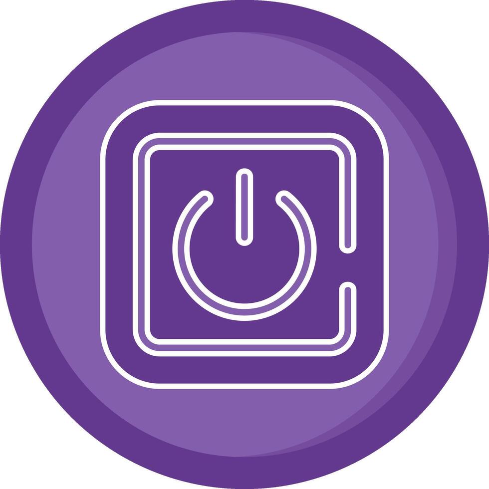 poder en sólido púrpura circulo icono vector