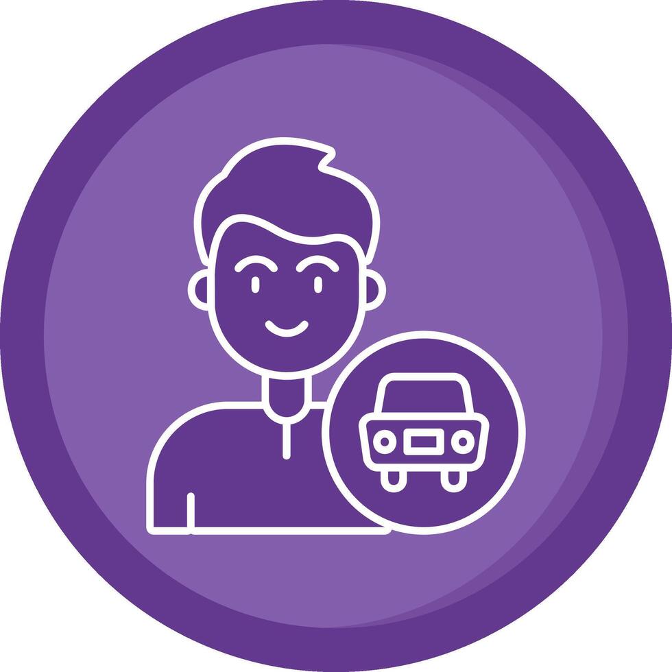 Car Solid Purple Circle Icon vector