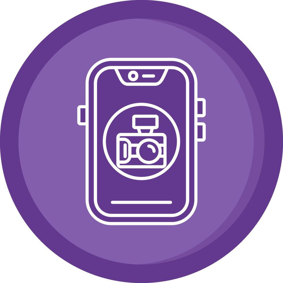 Camera Solid Purple Circle Icon vector