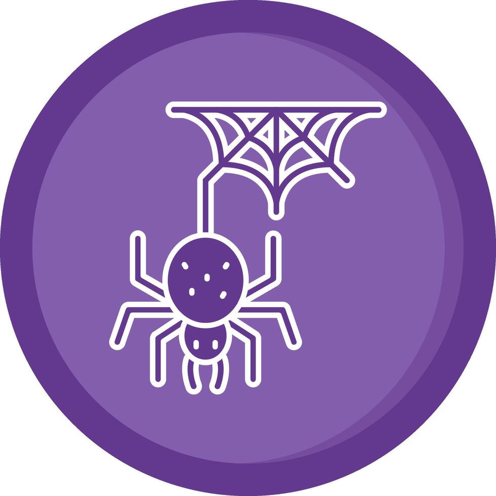Spider Solid Purple Circle Icon vector
