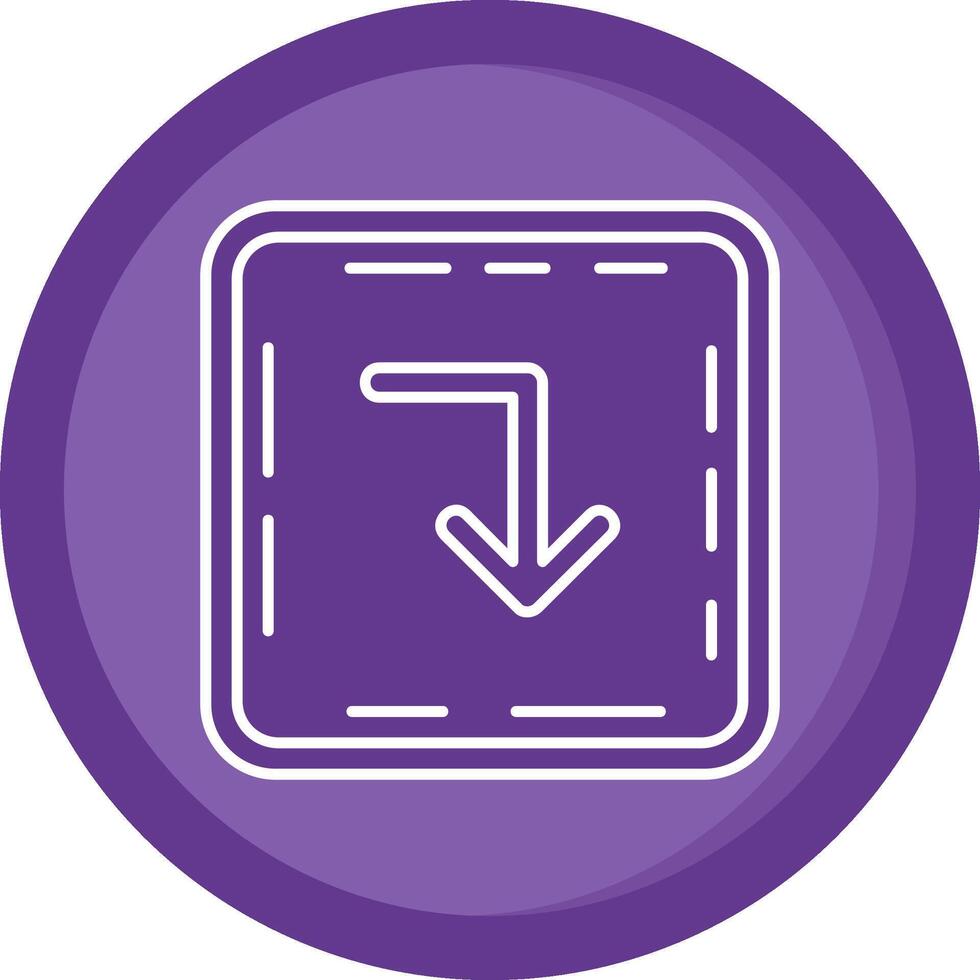 Turn down Solid Purple Circle Icon vector