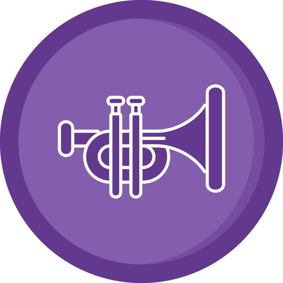 Trumpet Solid Purple Circle Icon vector