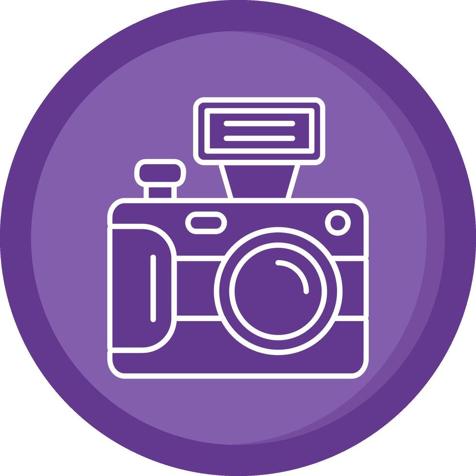 Camera Solid Purple Circle Icon vector