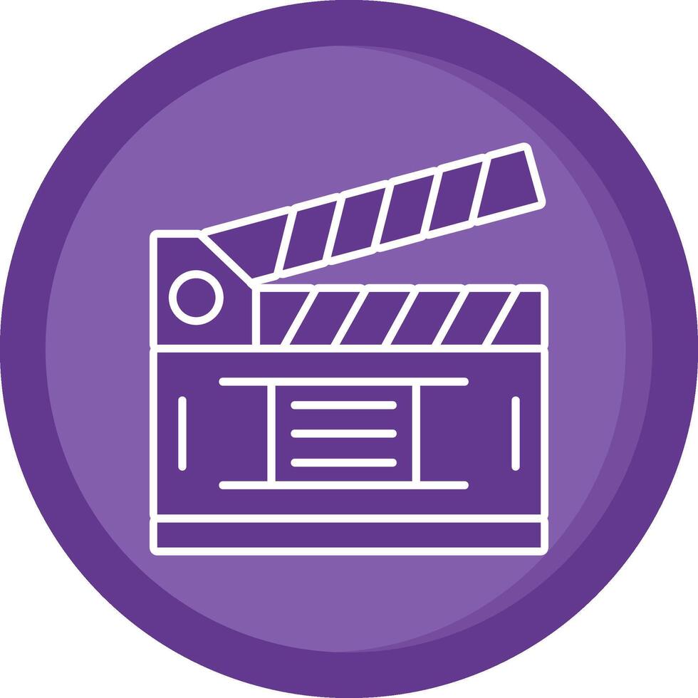 Clapperboard Solid Purple Circle Icon vector