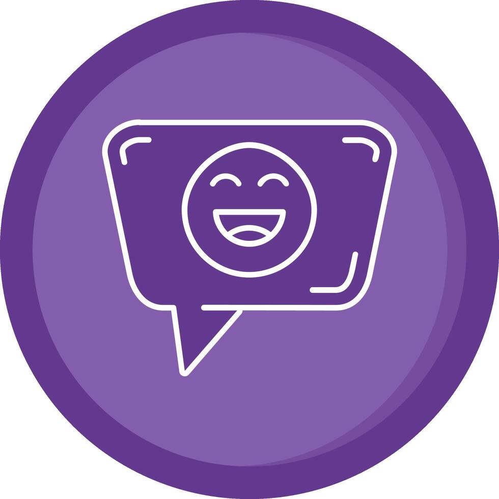 Happy Solid Purple Circle Icon vector