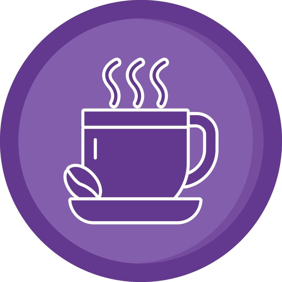 Coffee Solid Purple Circle Icon vector