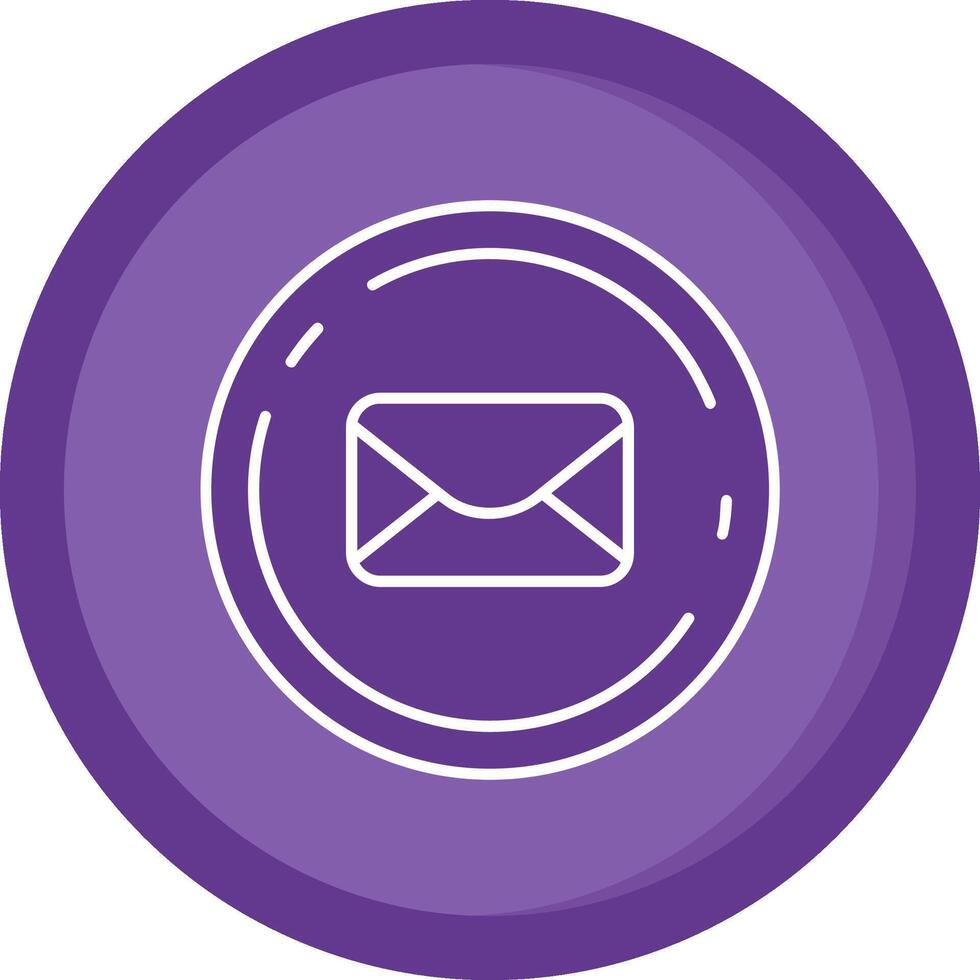 Email Solid Purple Circle Icon vector