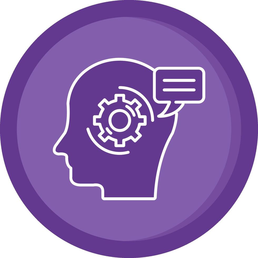 Thinking Solid Purple Circle Icon vector