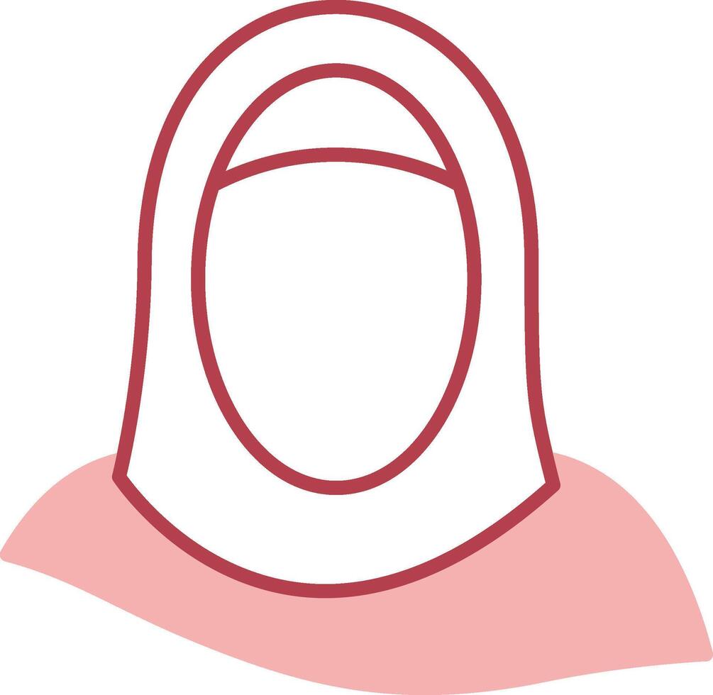 hijab sólido dos color icono vector