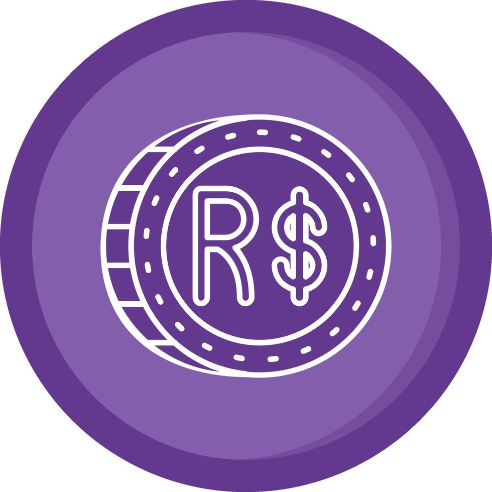 Brazilian real Solid Purple Circle Icon vector