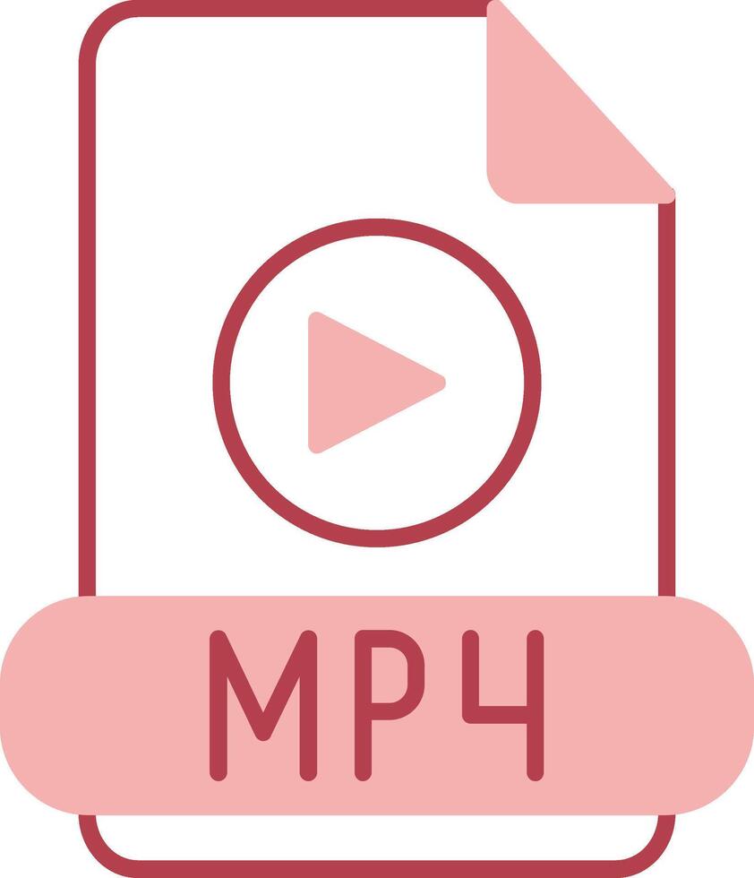 mp4 sólido dos color icono vector